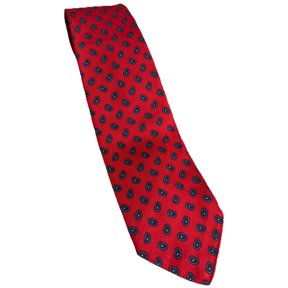 Robert Talbott Silk Tie Necktie Paisley Pattern 3"x57" long Red Blue